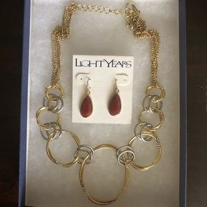 Boutique Gold & Silver Necklace & Earrings